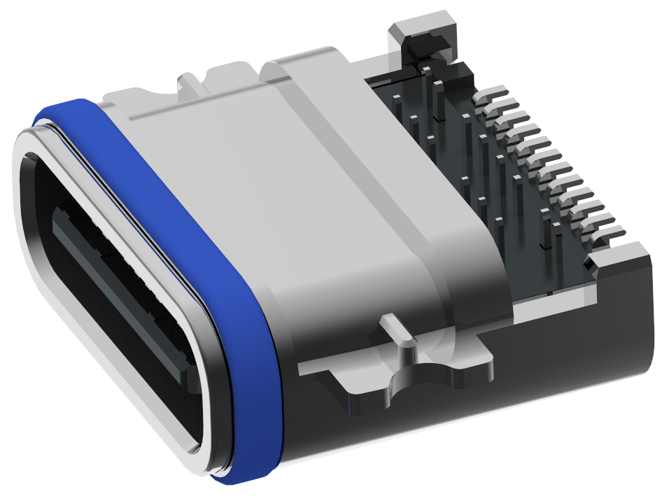 XB-USB 3.1 TYPE-C -X-X-X 24 PIN防水 沉板1.0 前贴后插